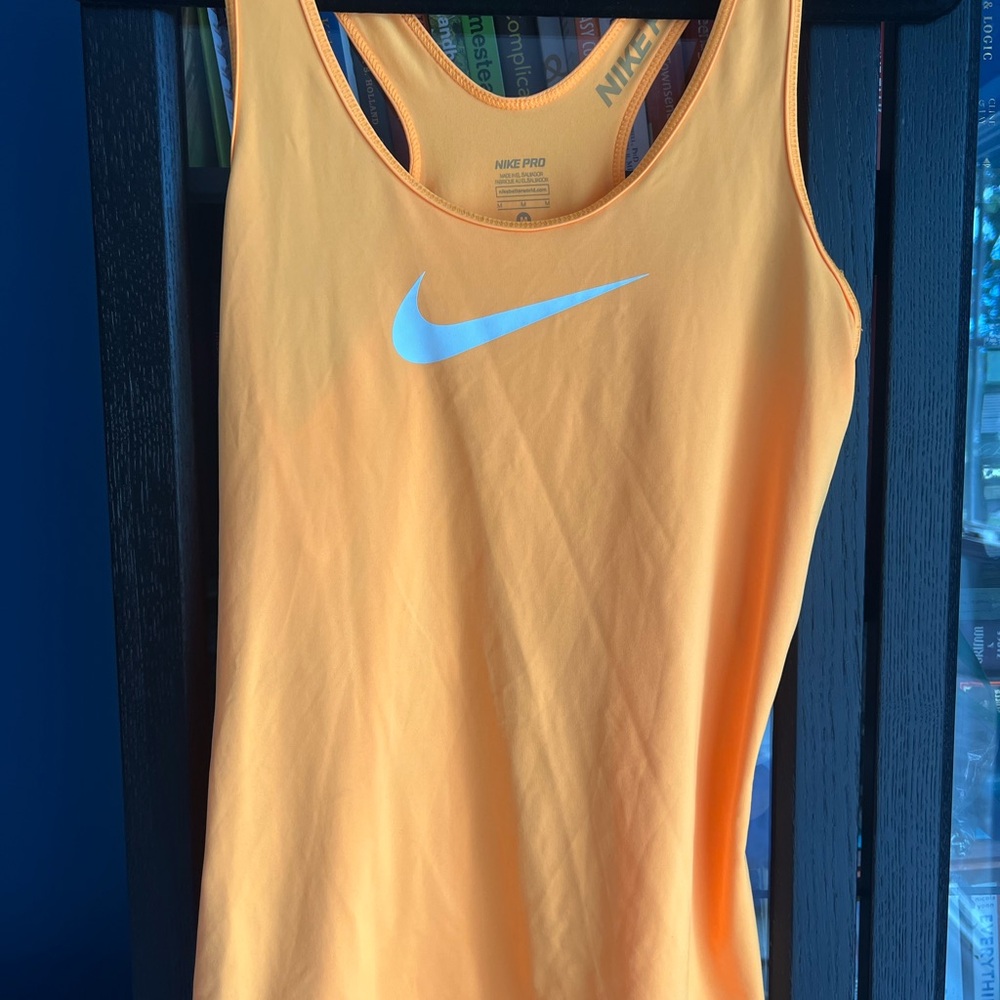 Nike Orange Fitted Sleeveless Tank Top